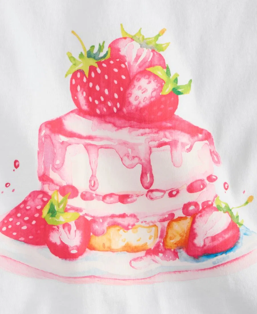 Футболка с принтом Strawberry Shortcake With Jules, White — фото 3