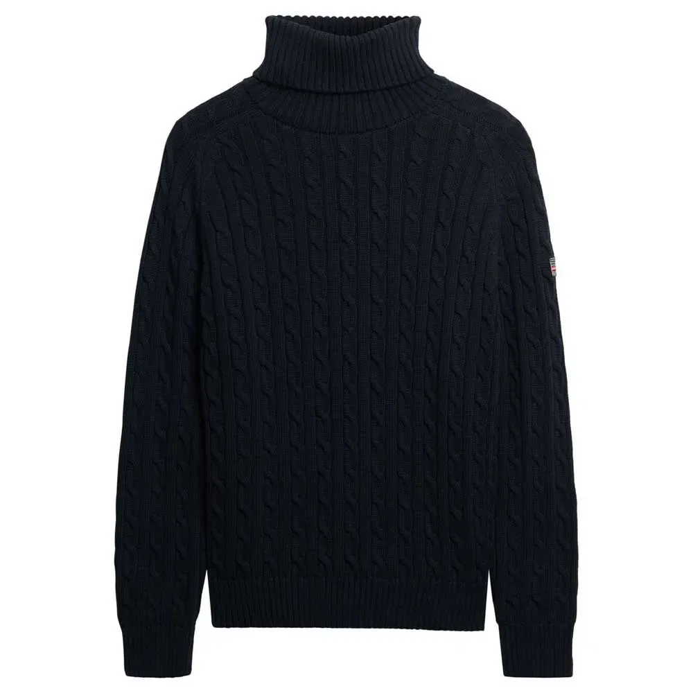 Свитер с высоким воротником Slouchy Cable Superdry, черный