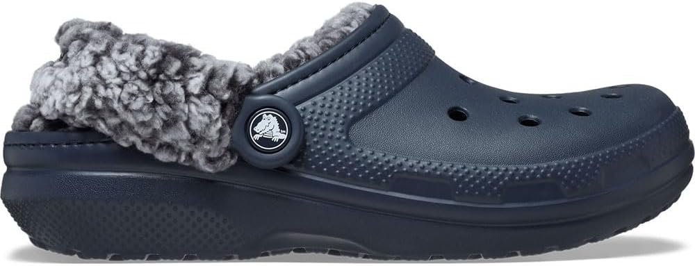 Классические сабо Crocs унисекс для взрослых на флисовой подкладке, мягкие тапочки для женщин и мужчин, темно-синий