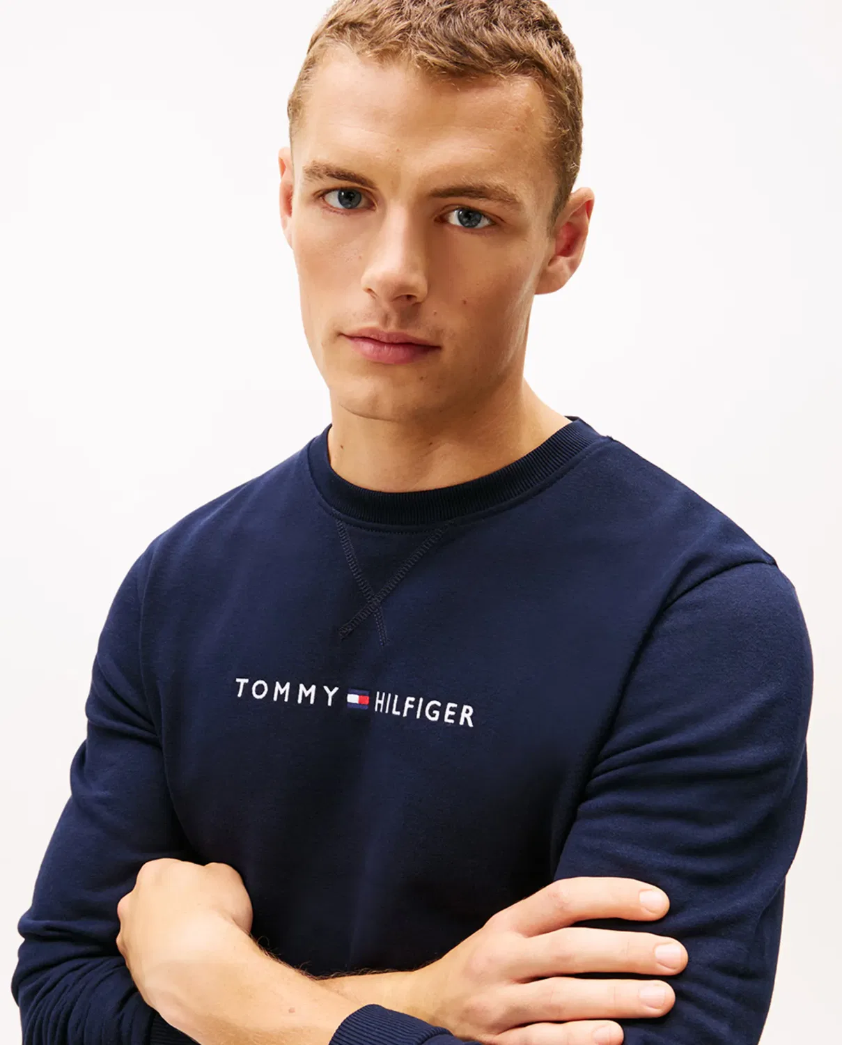 Мужская пижамная кофта с вышивкой логотипа Tommy Hilfiger, Azul Marino — фото 3