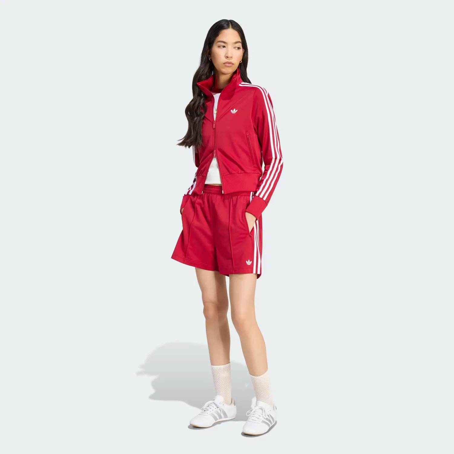 Женские шорты свободного кроя Firebird Classic Adidas Originals, красно-белый — фото 4