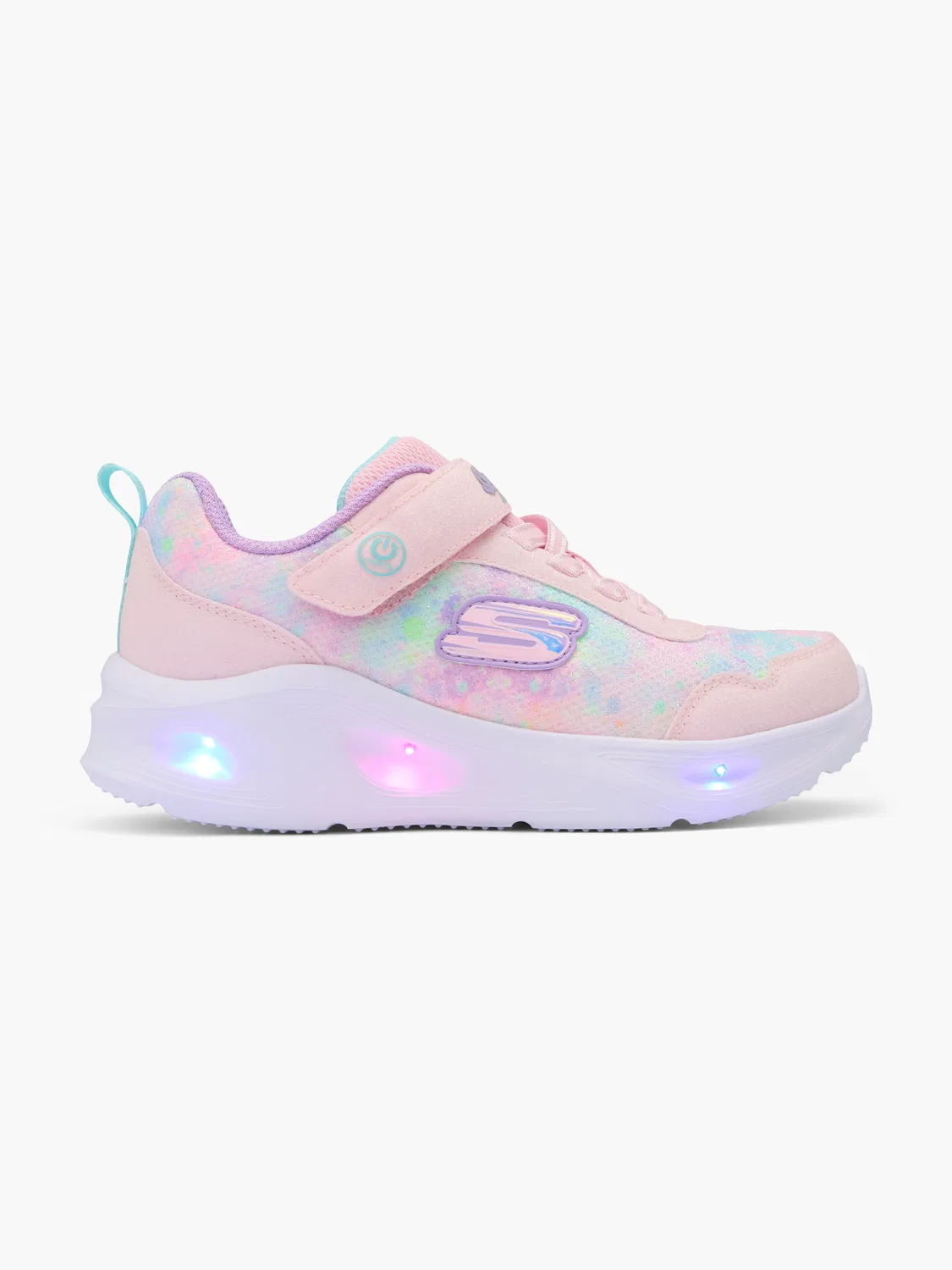 Детские кроссовки с подсветкой Skechers SOLA GLOW, цвет Rose Gold