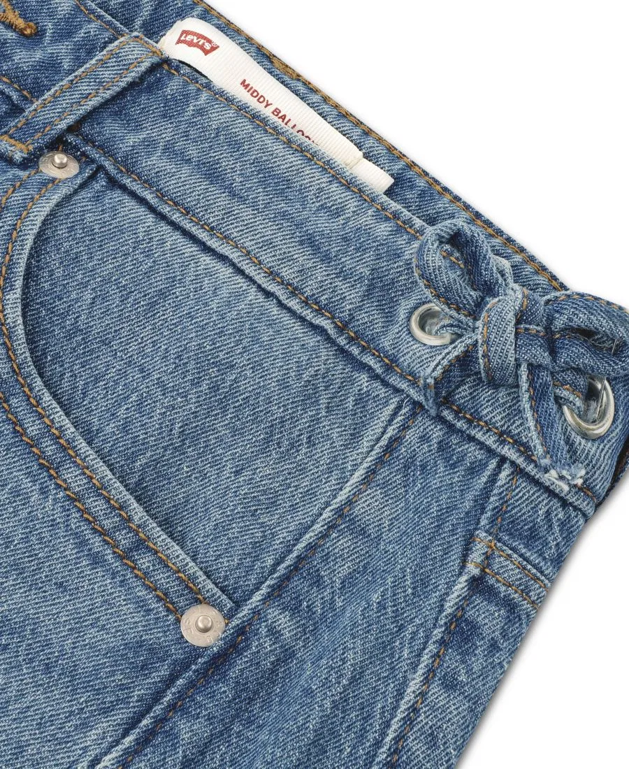 Джинсы с завязкой на талии и расклешенными штанинами Middy Balloon Leg Levi's, Polaroid — фото 4