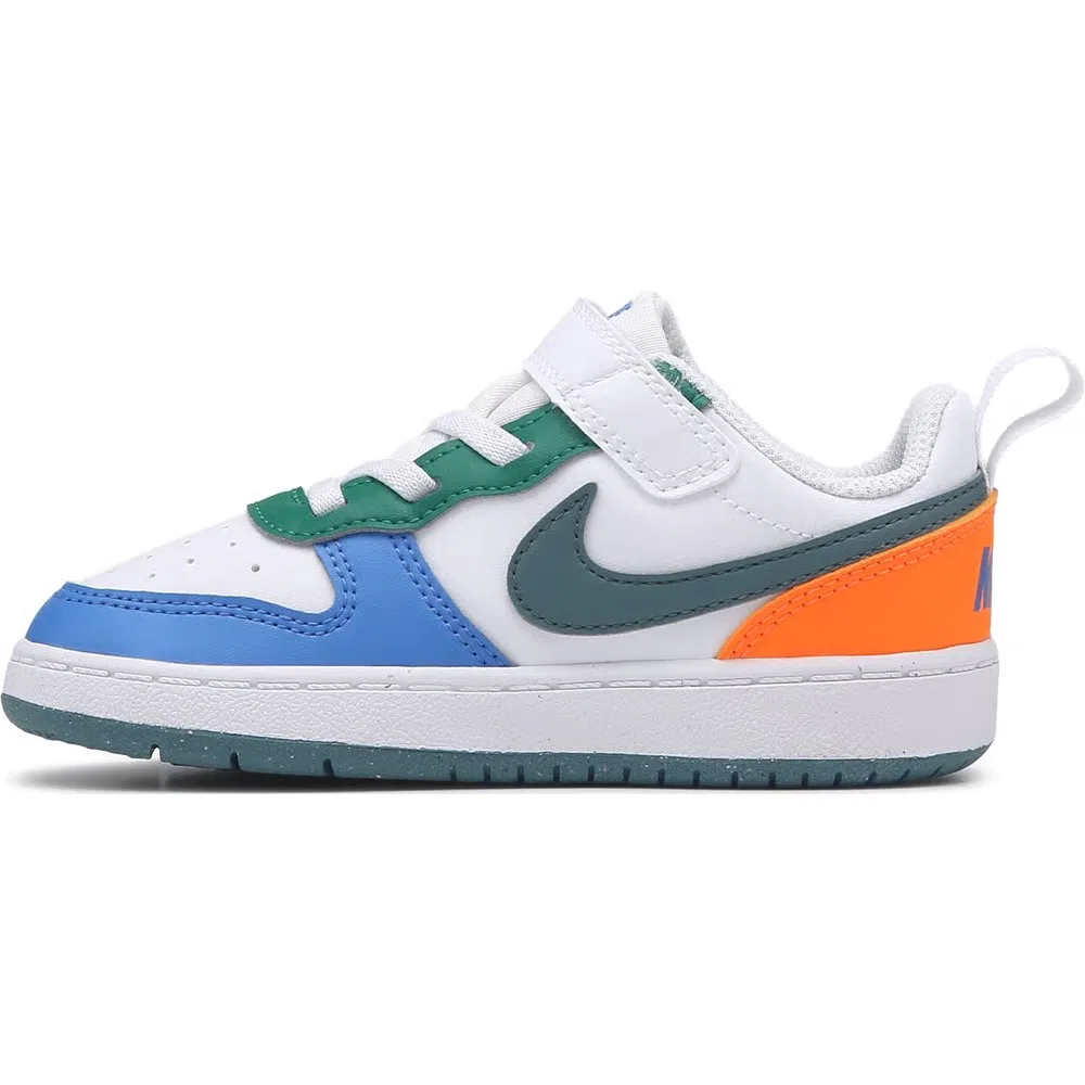Детские кроссовки Kids' court borough low recraft для малышей Nike, White/Blue/Orange — фото 3