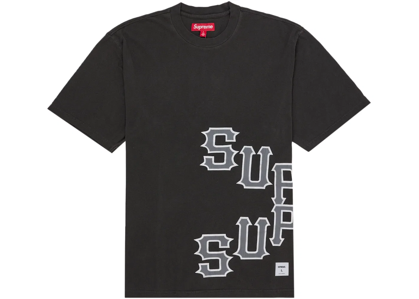 Мужская футболка с принтом Cracked Spellout Supreme, Black