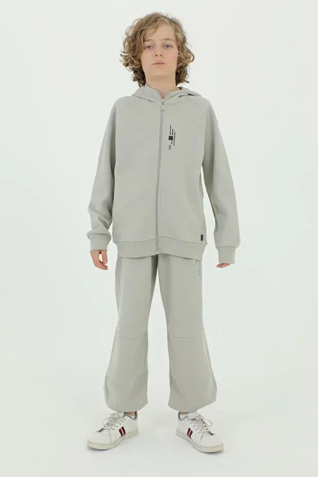 Детский комплект из свитшота и брюк с принтом Basics Black One, Painting Gray