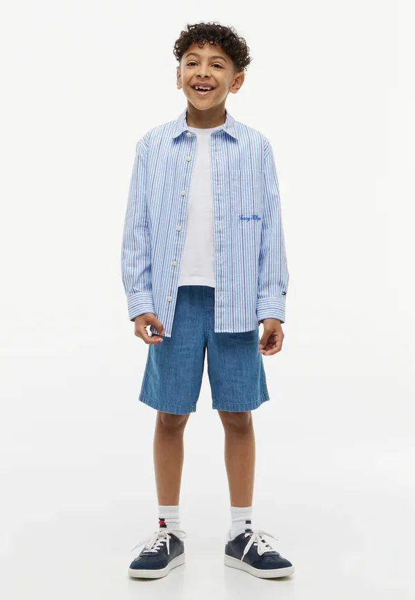 Блуза хлопковая Graphic stripe unisex, Tommy Hilfiger, copenhagen blue stripe, синий