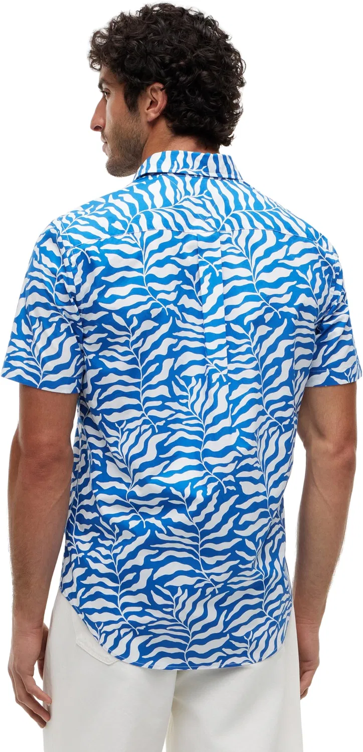 Мужская рубашка с коротким рукавом Papertouch Palm Tommy Hilfiger, Blue (Blue Orbit / Allover) — фото 2