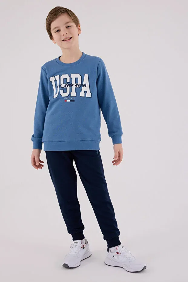 Детский комплект спортивного костюма для мальчиков Licensed U.S. Polo Assn., Blue — фото 3