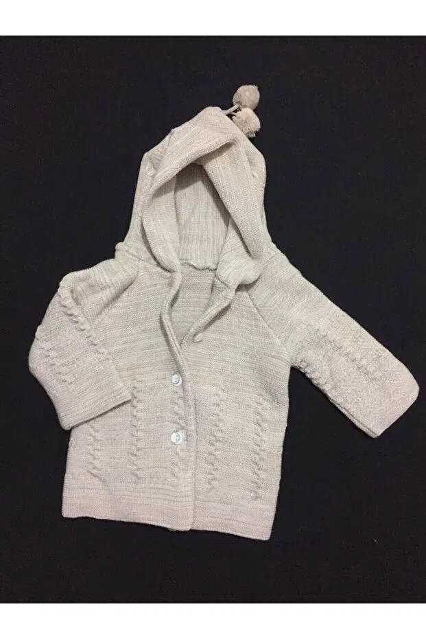 Детский кардиган с капюшоном Babyibo, Ecru