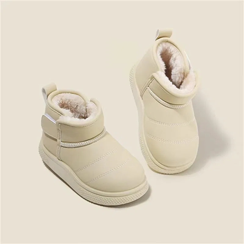 Детские зимние сапоги из вельвета для мальчиков и девочек Zonkacen, Beige — фото 2