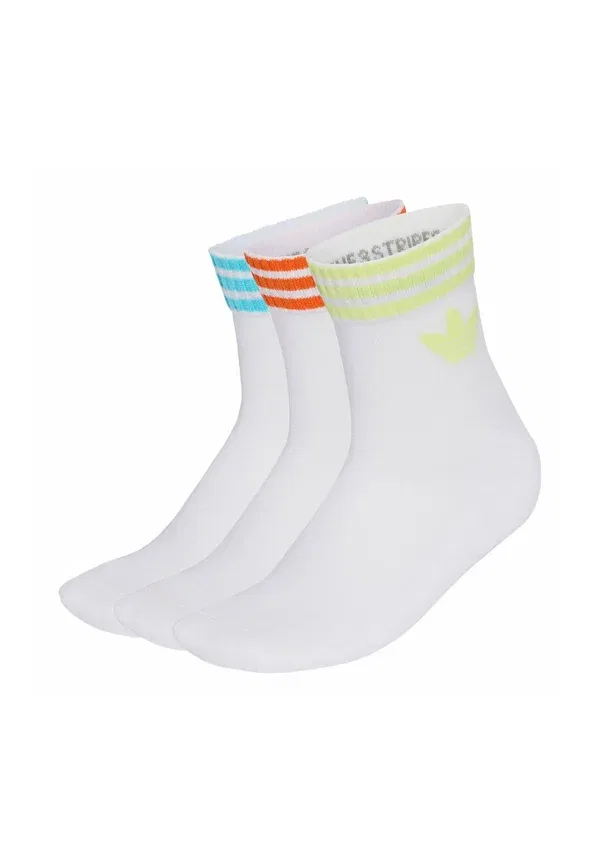 3S до щиколотки, комплект из 3 пар, унисекс - носки Adidas Originals, белый/синий
