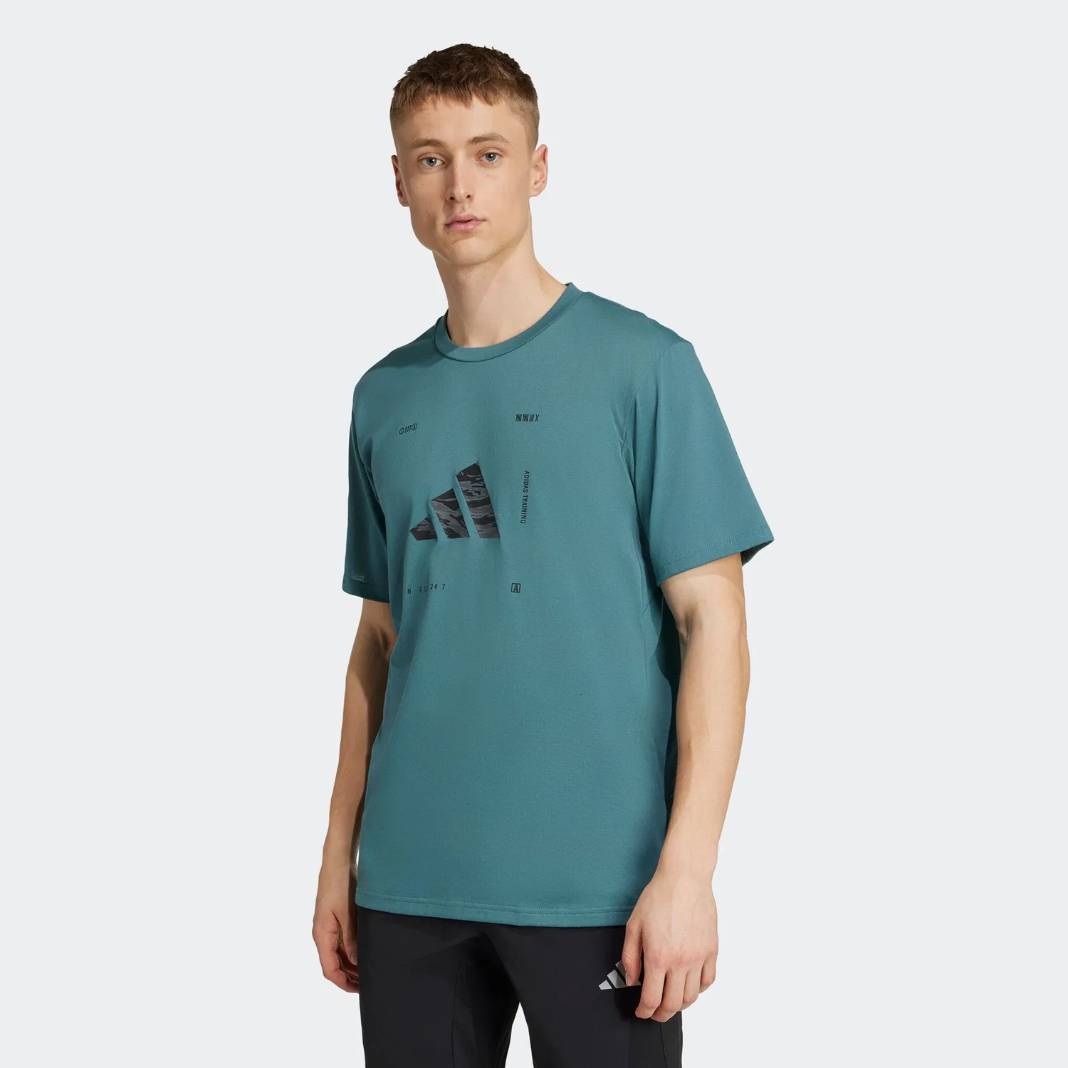 Мужская тренировочная футболка с камуфляжным принтом Adidas Performance, Preloved Violet