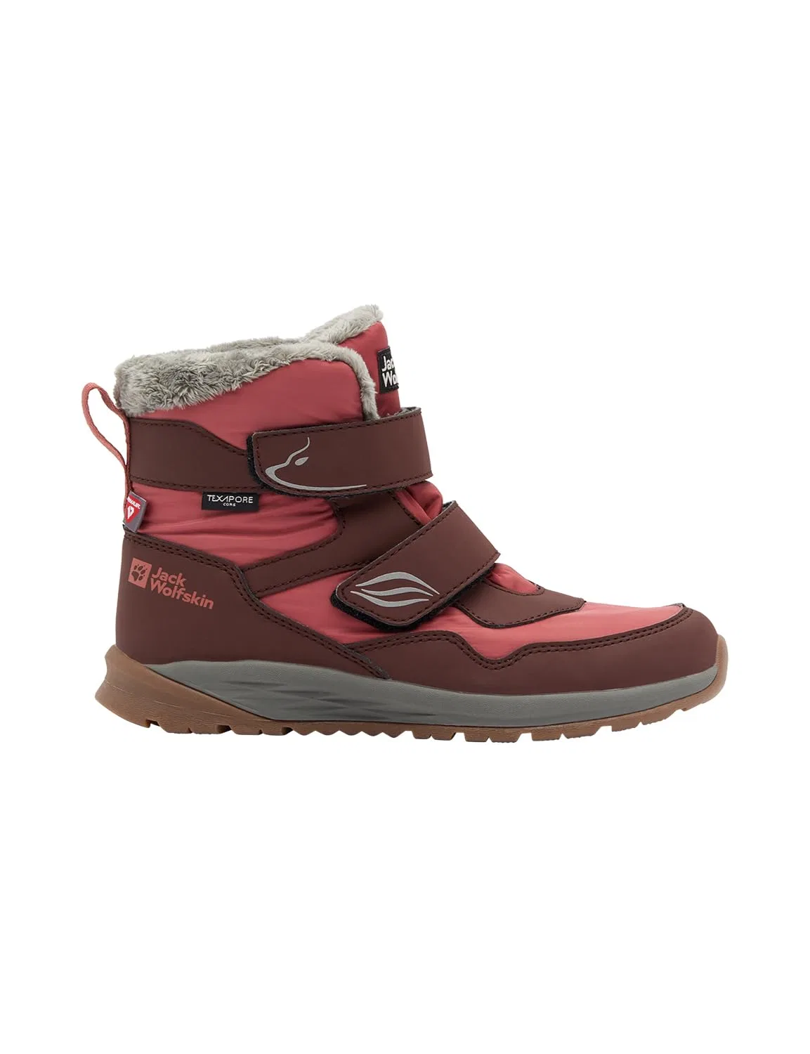 Детские зимние ботинки для девочек с мембраной Polar Bear-g Texapore Mid Vc K Jack Wolfskin, Dark Mahogany