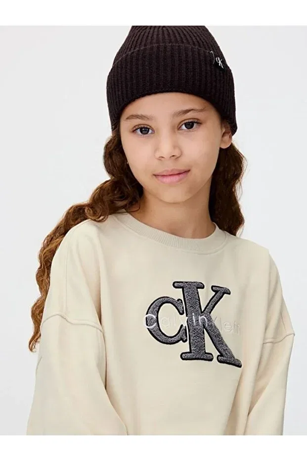 Детские свитшот для девочек хлопковый Calvin Klein, Gray — фото 4