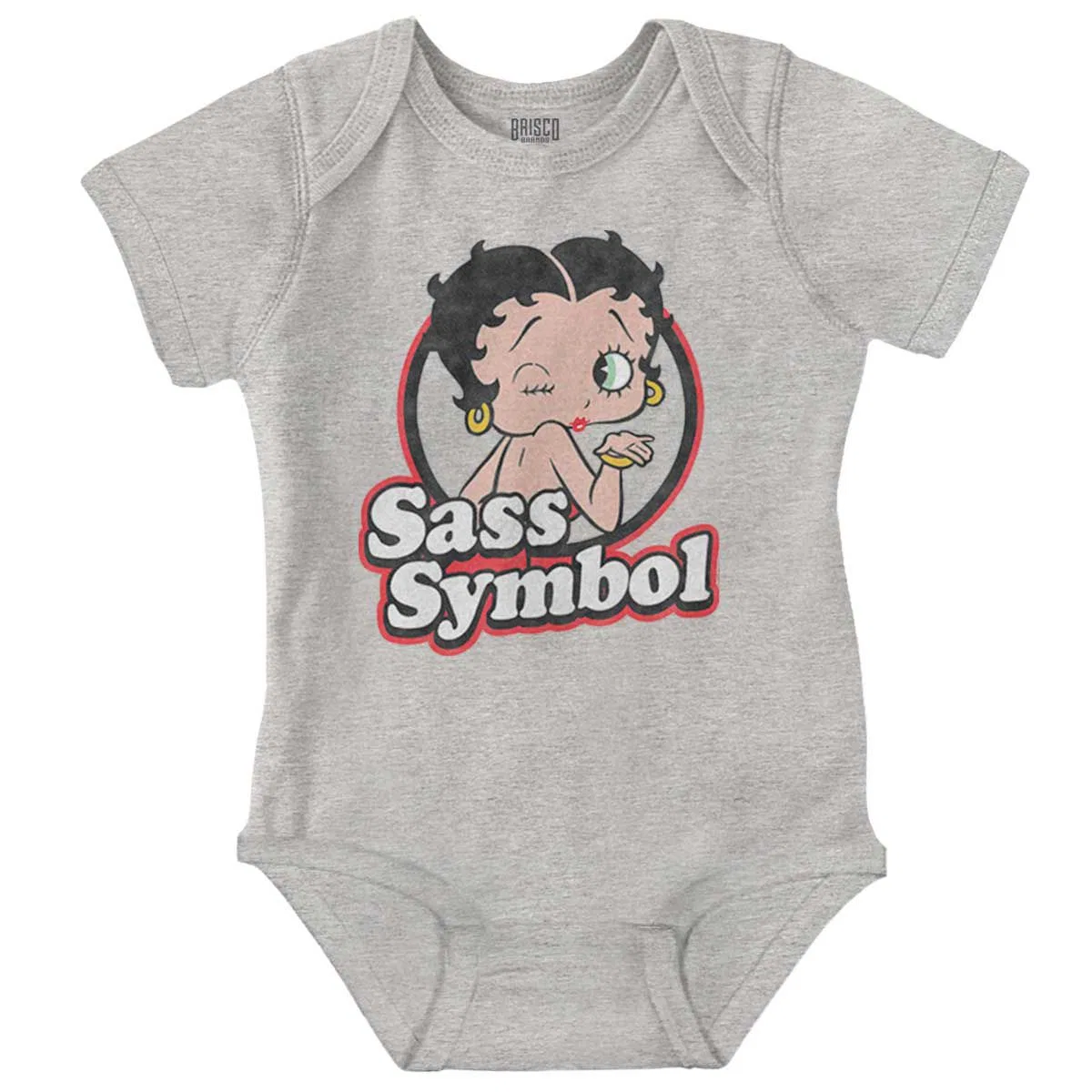 Детское боди для девочек с принтом Betty Boop Cartoon Brisco Brands, Heather
