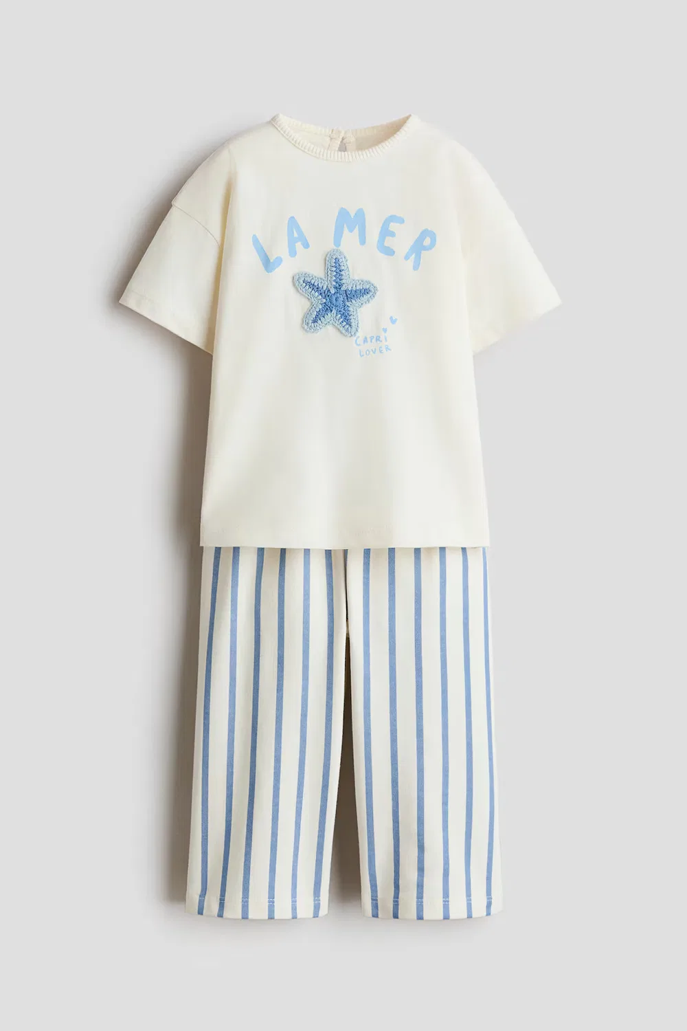 Комплект из двух предметов из хлопка H&M, Cremefarben/La Mer