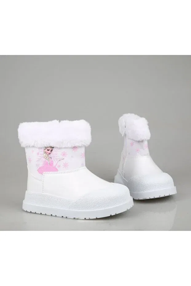 Детские ботинки для девочек с принтом 401 elsali Bücür Ortopedi, White Pink — фото 4