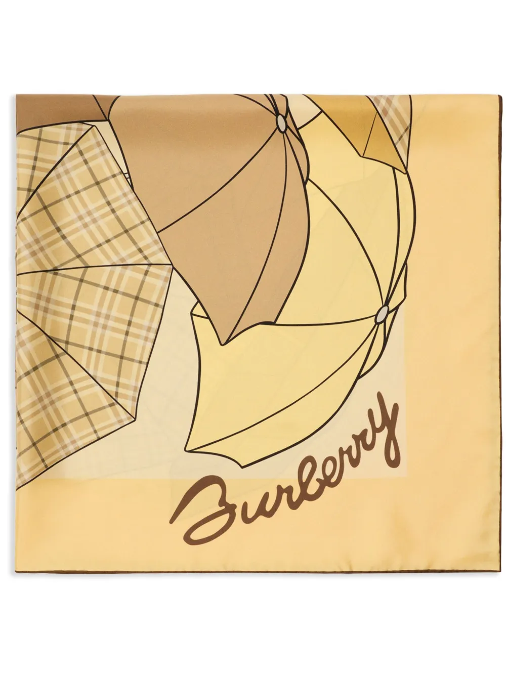

Шелковый платок Umbrellas BURBERRY, желтый