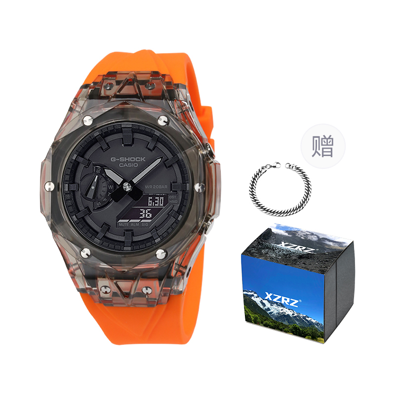 

CASIO Унисекс-часы с двумя жидкокристаллическими/аналоговыми дисплеями, 44,5 мм, черные