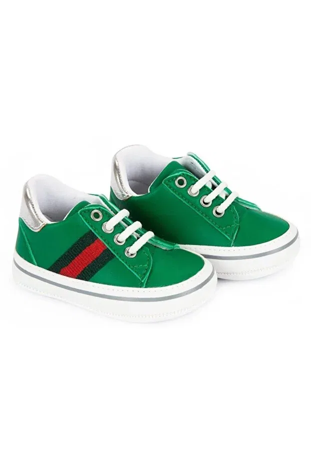 Детские пинетки для новорожденных кожаные Baby Pattini, Green
