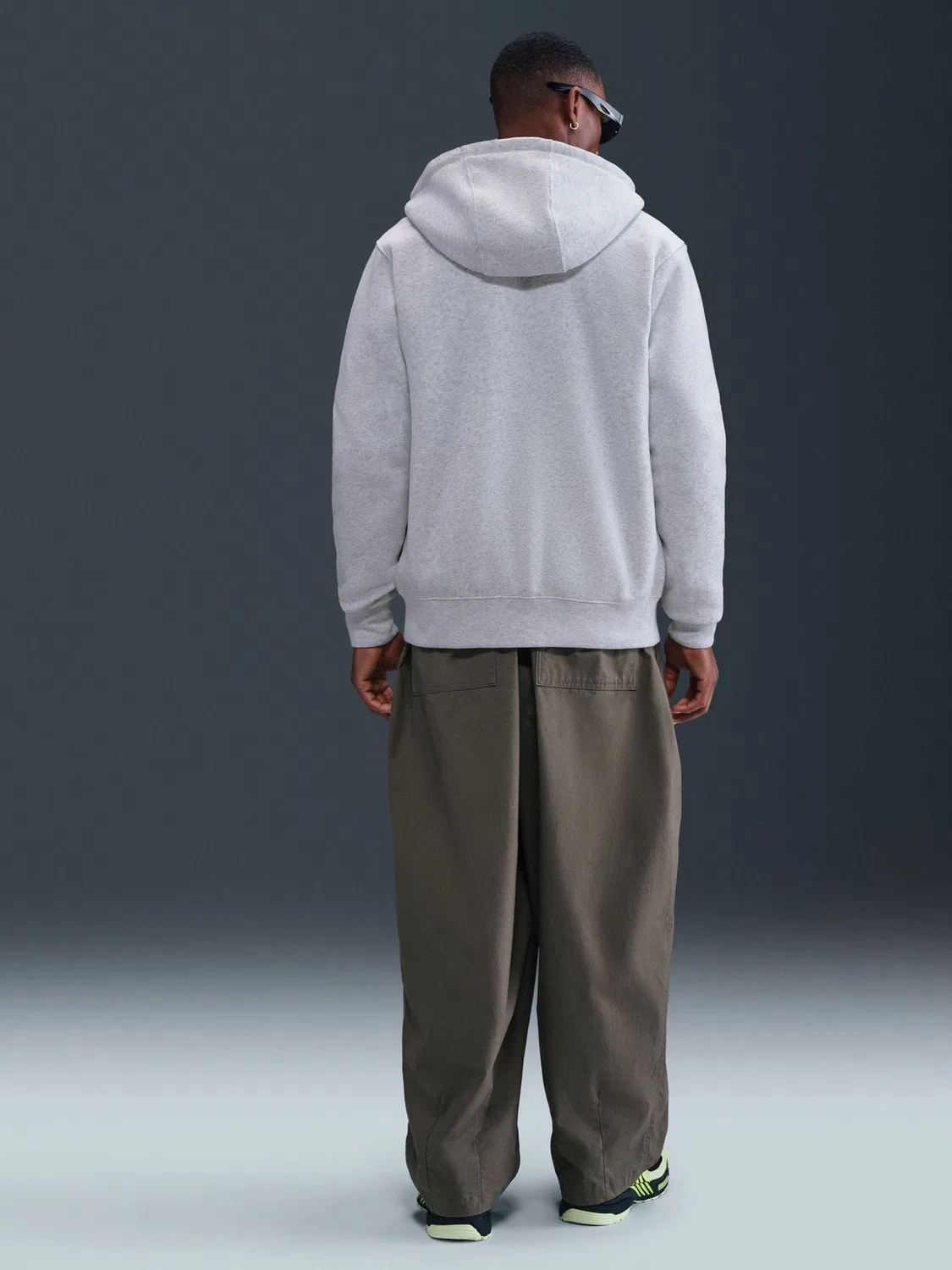 Толстовка с молнией во всю длину Nike Grey Birch Heather Club — фото 2