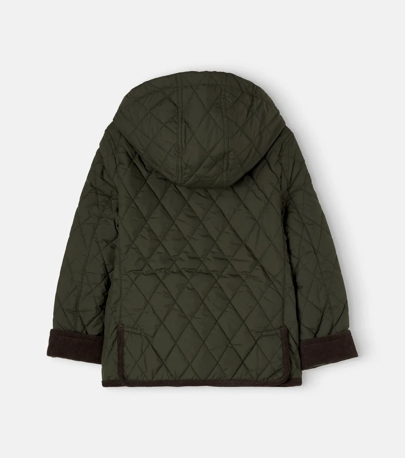 Стеганая куртка с вельветовой отделкой Polo Ralph Lauren Kids, зеленый — фото 3