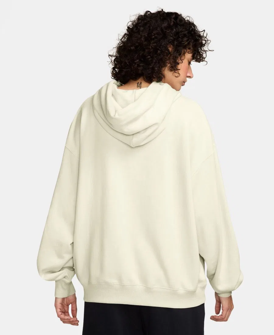 Женский худи из флиса Nike Studio Fleece, свободный крой, с полной застежкой-молнией Nike, Sail Black — фото 3
