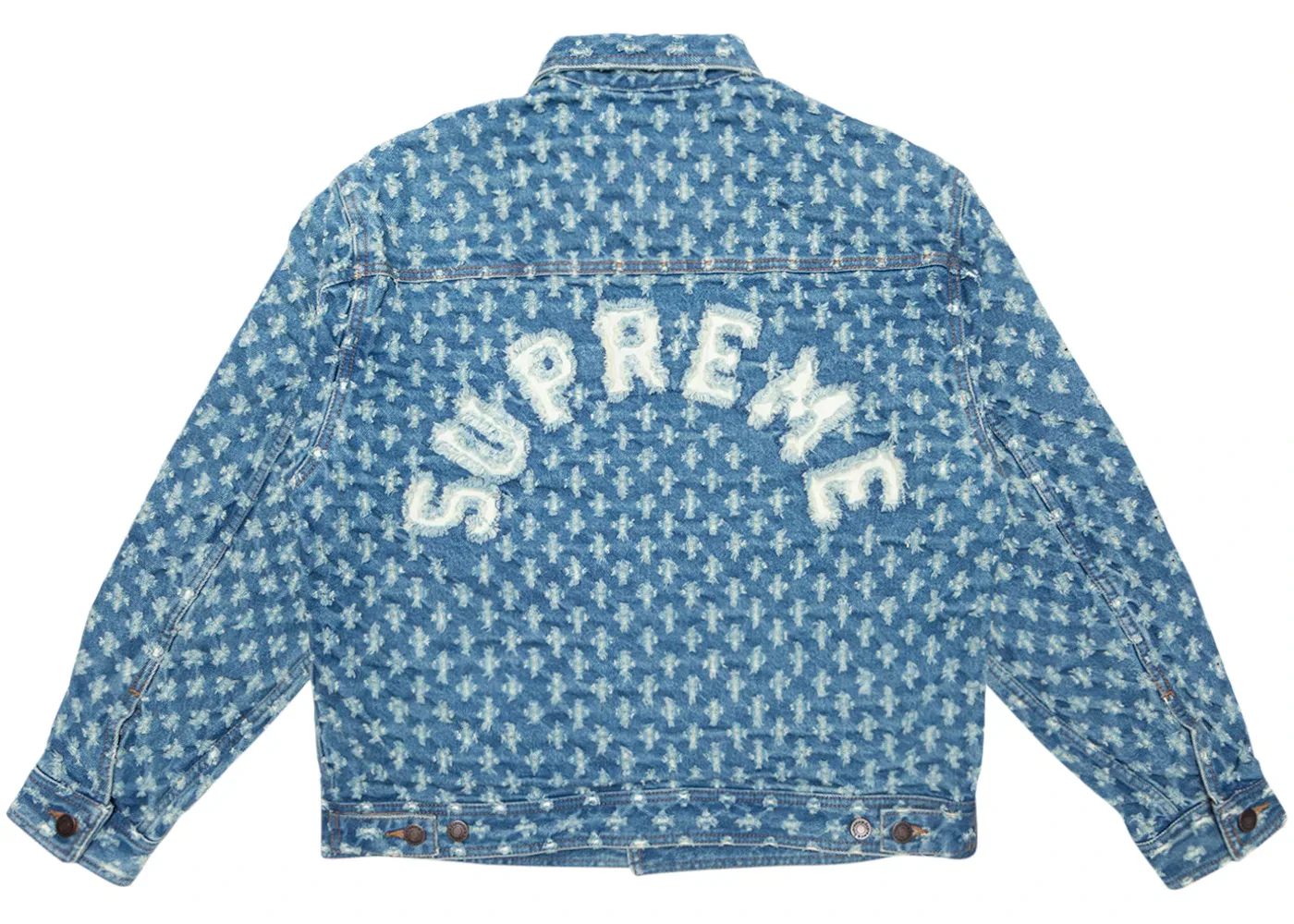 Мужская джинсовая куртка-тракер с перфорацией Supreme Hole Punch Denim Trucker Jacket, Blue
