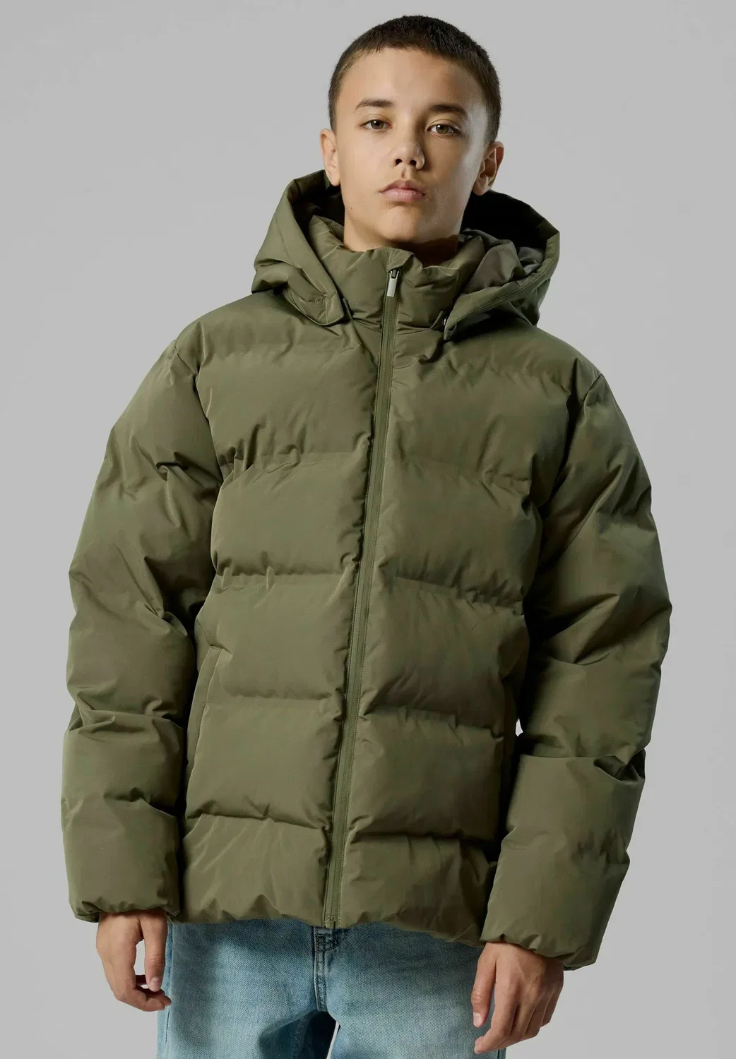 Пуховая куртка Nlnmorop унисекс - зимняя куртка Name It, Khaki — фото 2