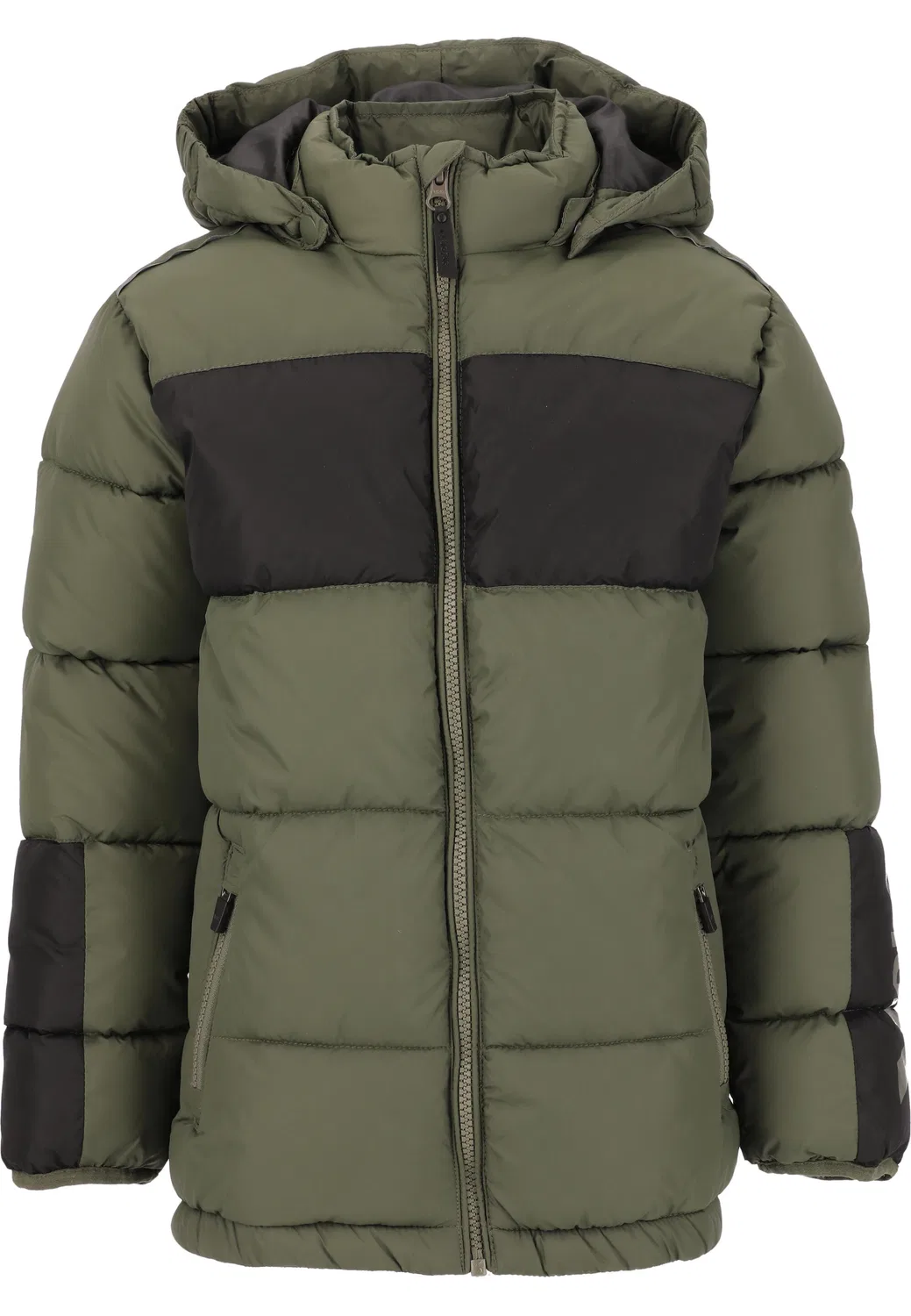 Детская ветрозащитная куртка Bruno Zigzag, Dark Green / Schwarz