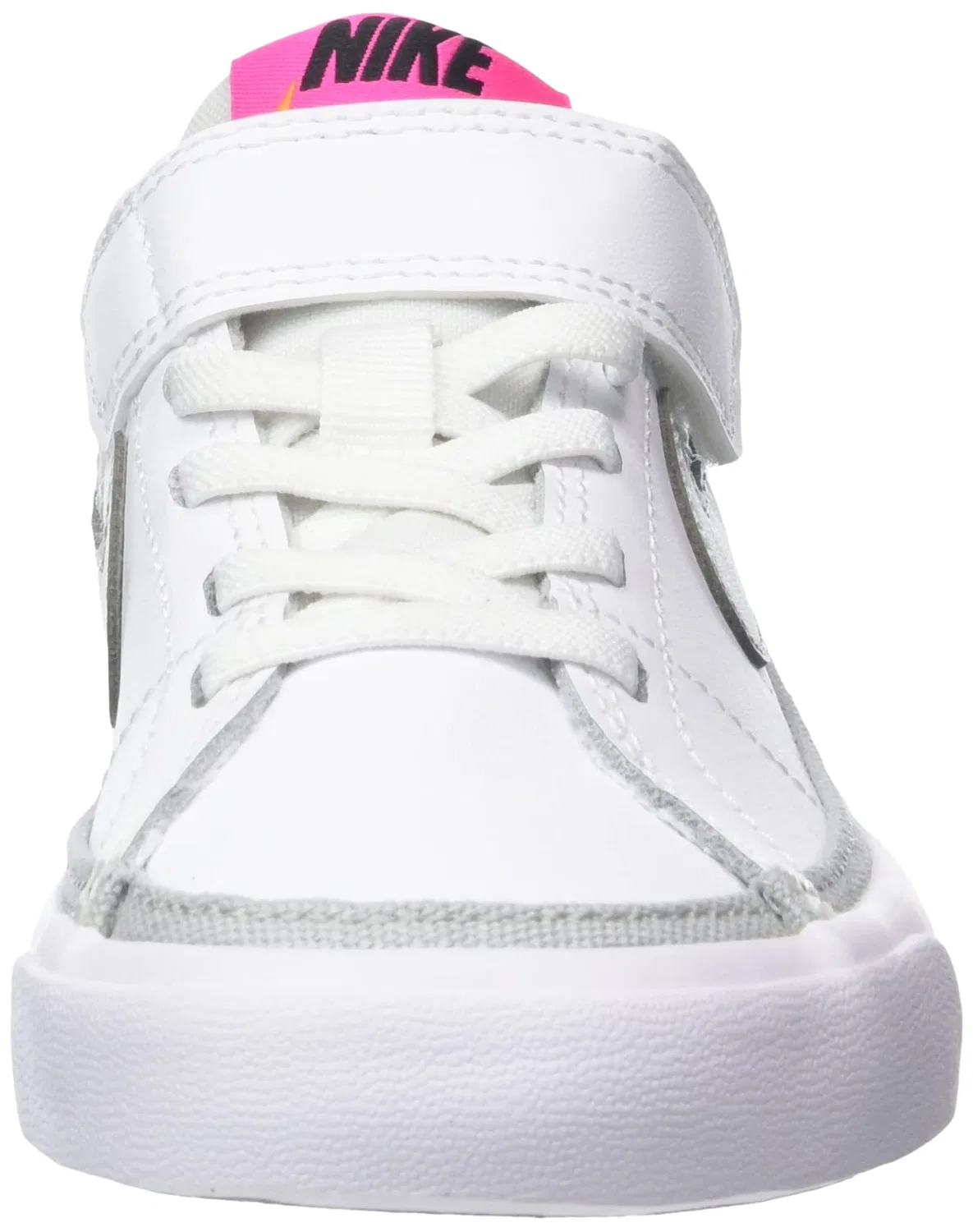 Детские кеды для мальчиков кожаные Court Legacy NIKE, White Lt Smoke Grey Pink Prime Kumquat — фото 2