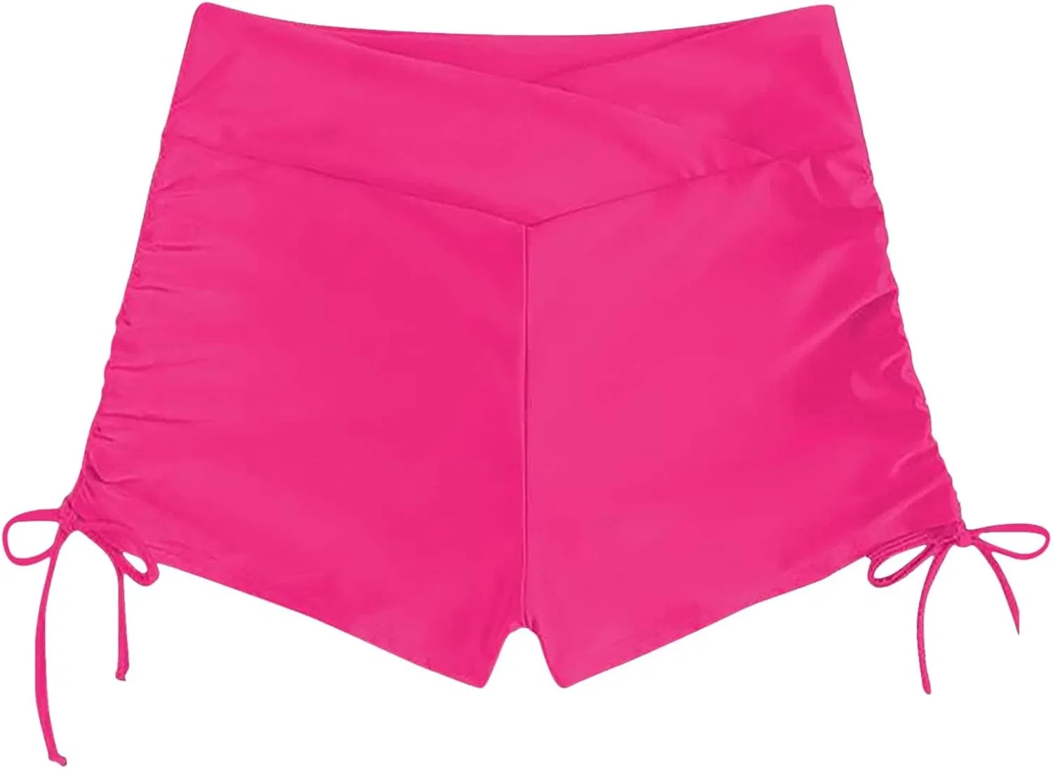 Женские высокие плавательные шорты с регулируемыми завязками Hot Pink — фото 4