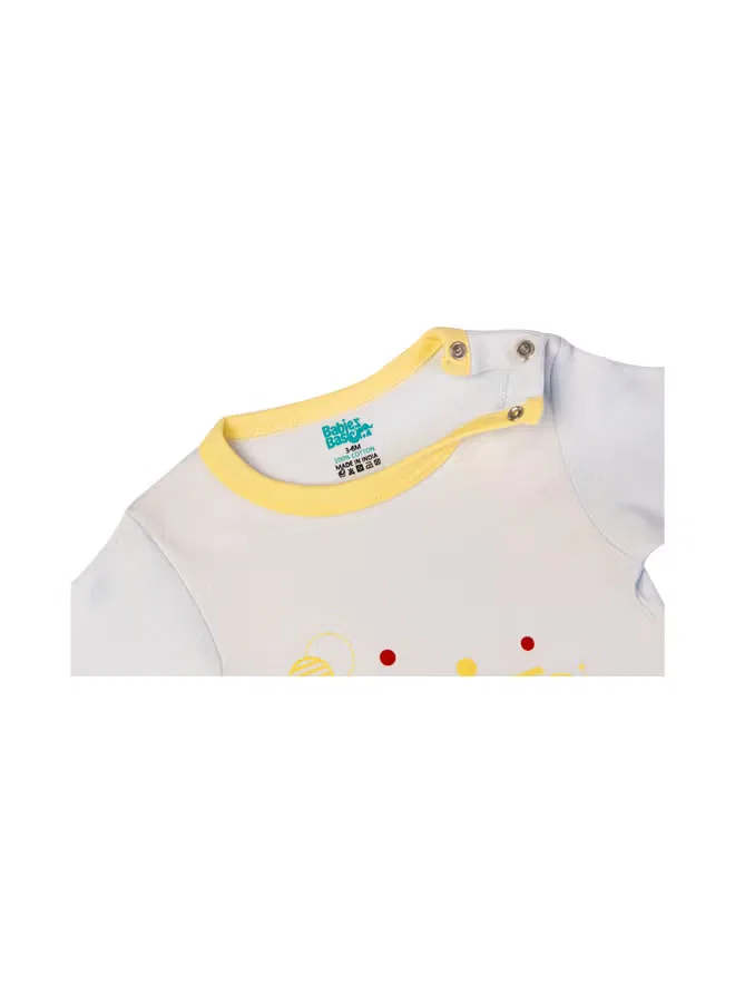 Боди-комбинезон с принтом из хлопка, Babies Basic, желтый — фото 4