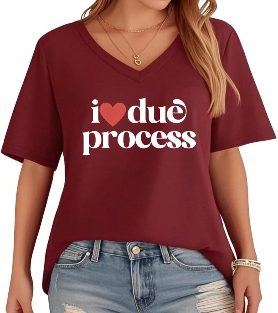 Футболка с принтом I Love Due Process, Claret-v