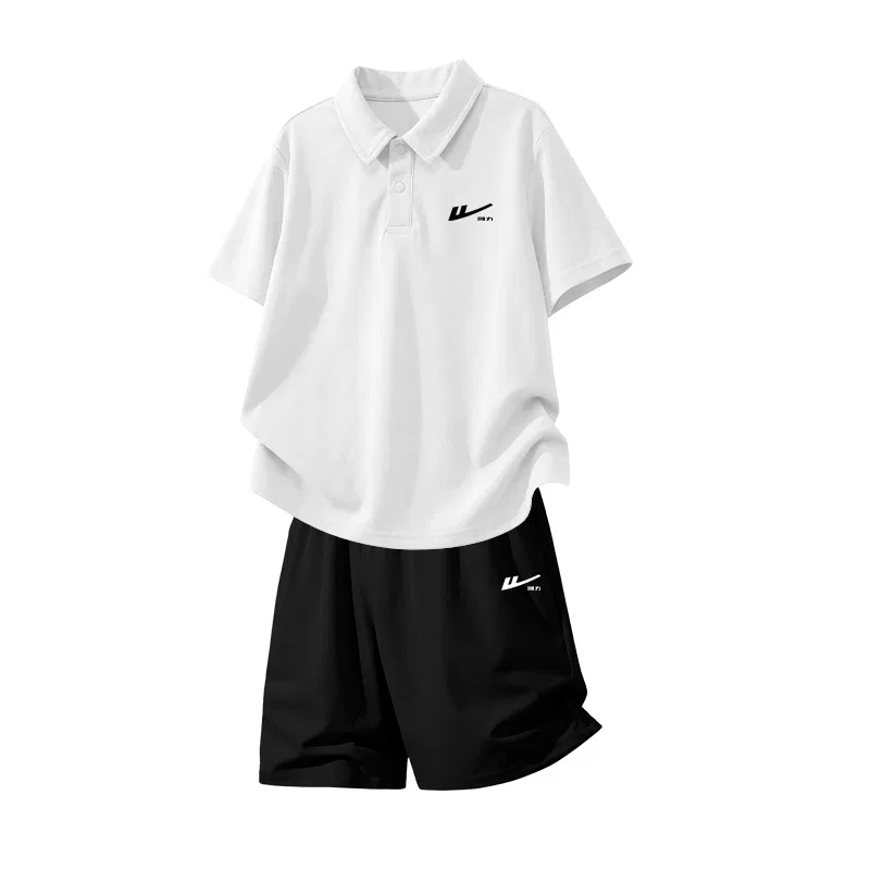 Детский спортивный костюм с отложным воротником White/H Hero Logo Black-Black/H Hero Logo Small K WARRIOR