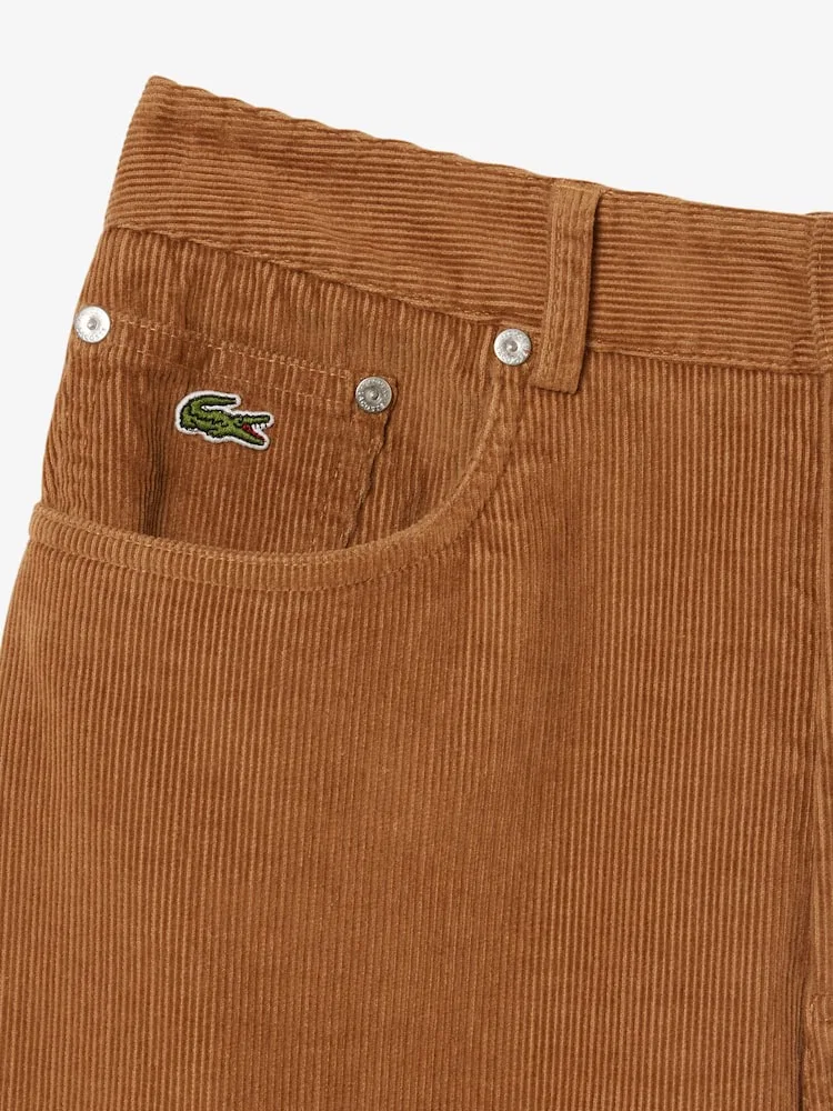 Брюки женские LACOSTE DPC, широкие вельветовые, темно-синие — фото 3