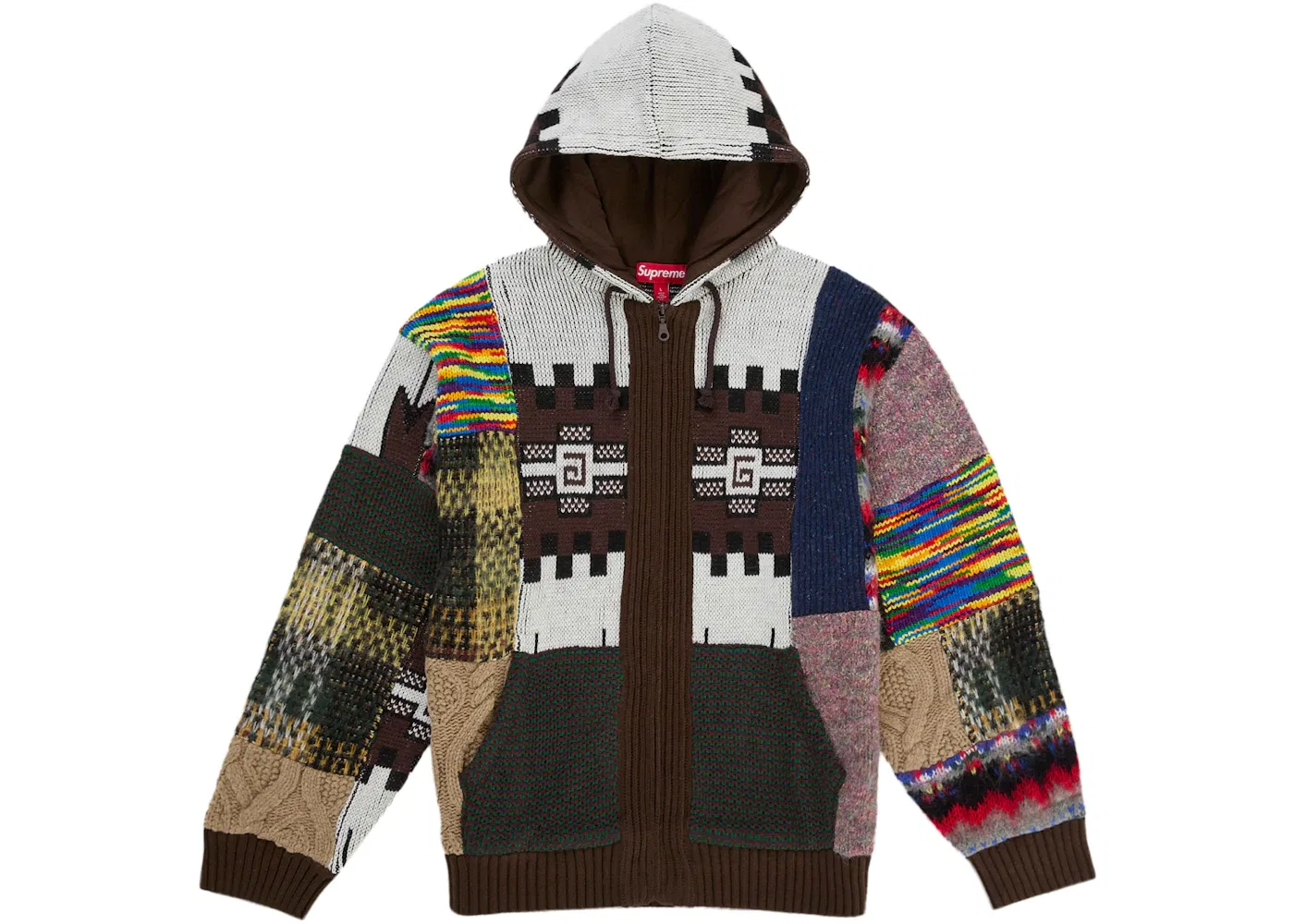 Мужской свитер с принтом Supreme Patchwork, Brown