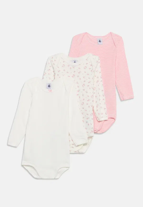 Комплект из 3 боди с цветочным принтом Debout Petit Bateau pink, розовый