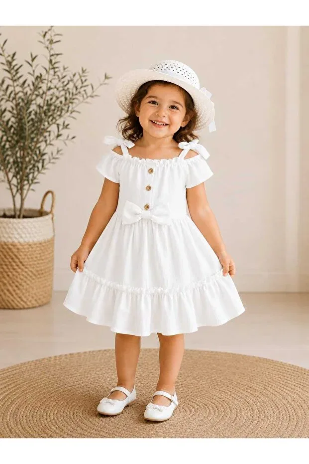 Детское платье для девочек с принтом Seltay, White