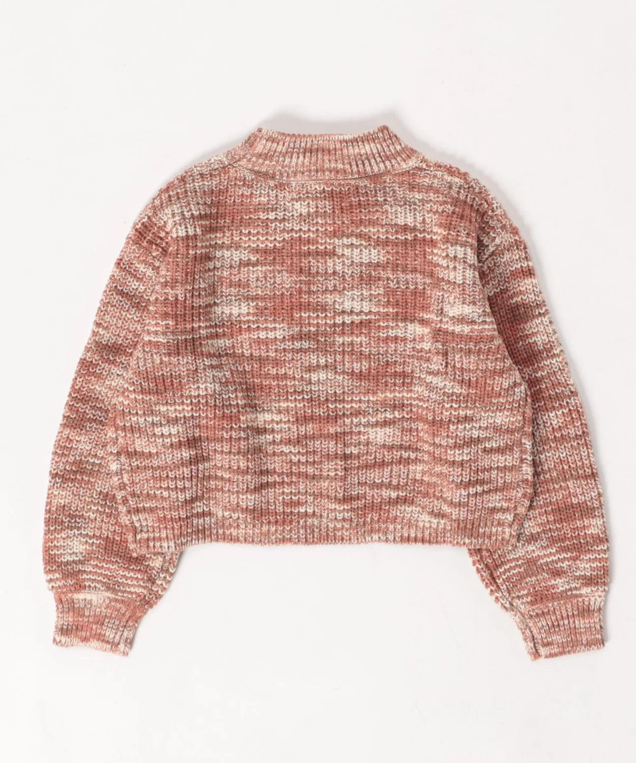 Детский свитер с волнистым рукавом и укороченным кроем Heathered Spice Rylee + Cru, Red — фото 2
