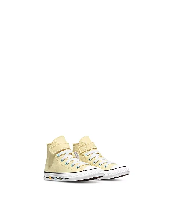 Детские кроссовки для девочек с пузырьковыми цветами Chuck Taylor All Star Easy On Converse, Golden View/White/Black — фото 4