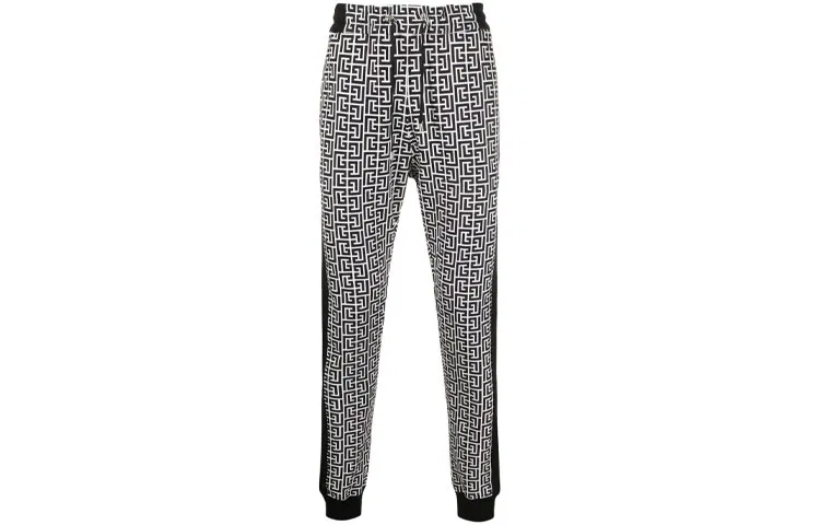Мужские спортивные брюки из трикотажа Knitted Sweatpants BALMAIN, черный