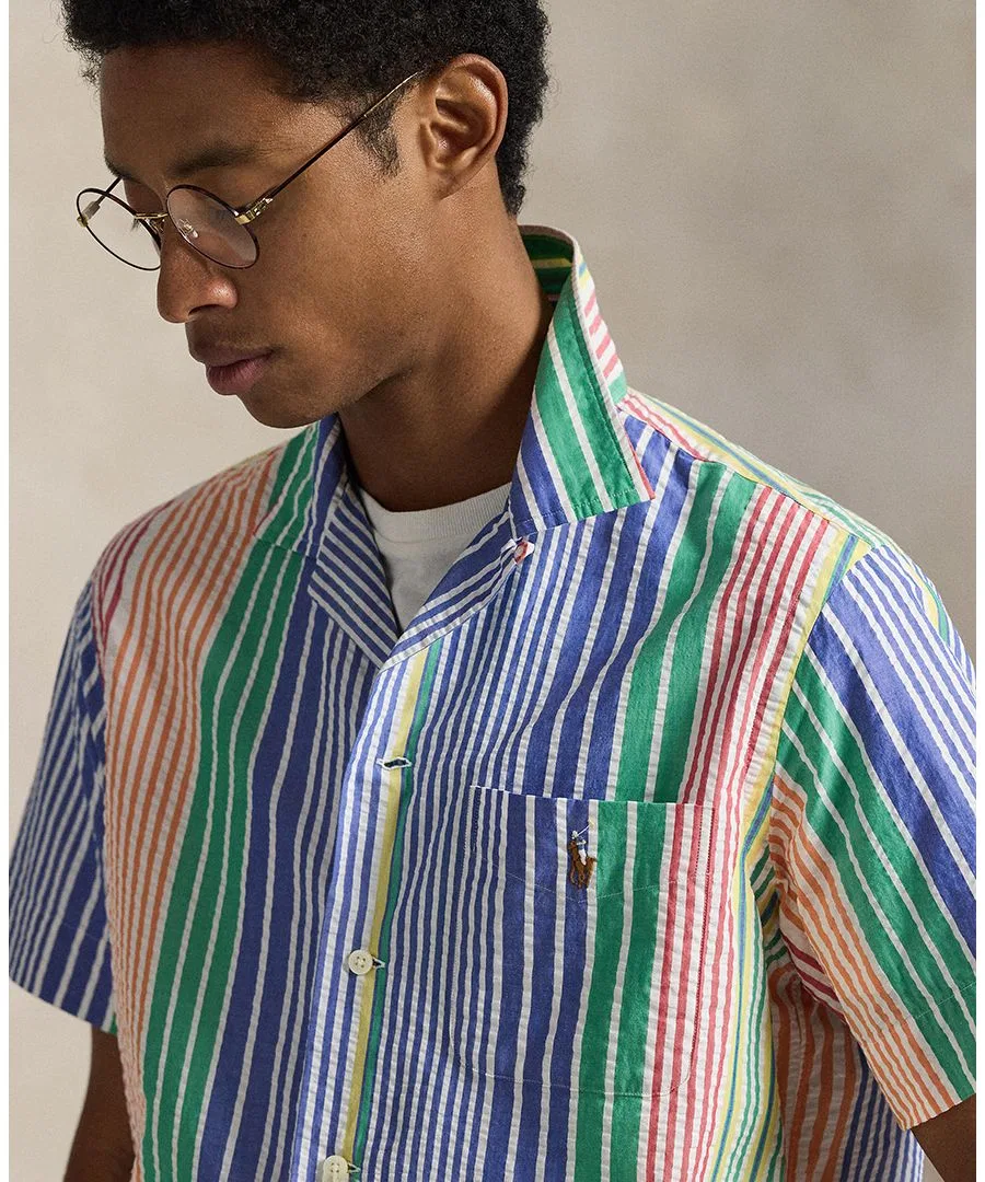 Рубашка классического кроя из сисака с коротким рукавом, модель RL Prepster Polo Ralph Lauren, Harbour Island Run On — фото 3