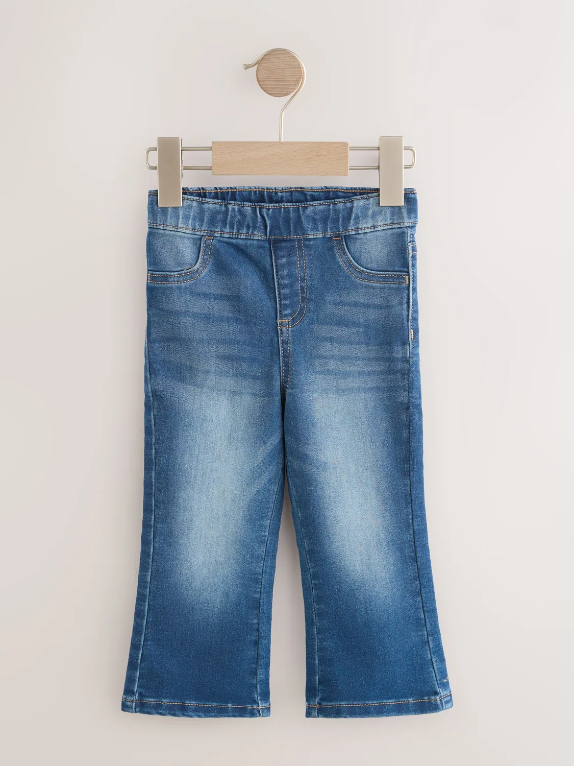 Джинсы клеш, джинсовые, Mid Blue Denim Next