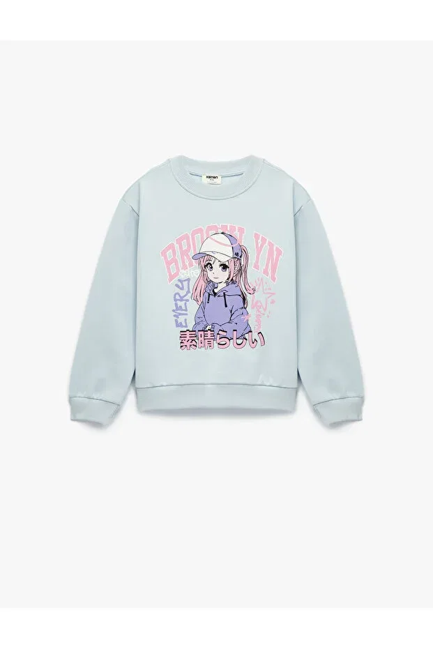Детские свитшот для девочек хлопковый Koton, Blue