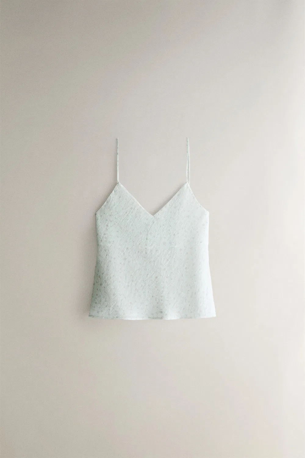 Топ с цветочным принтом на бретелях ZARA, Sea green