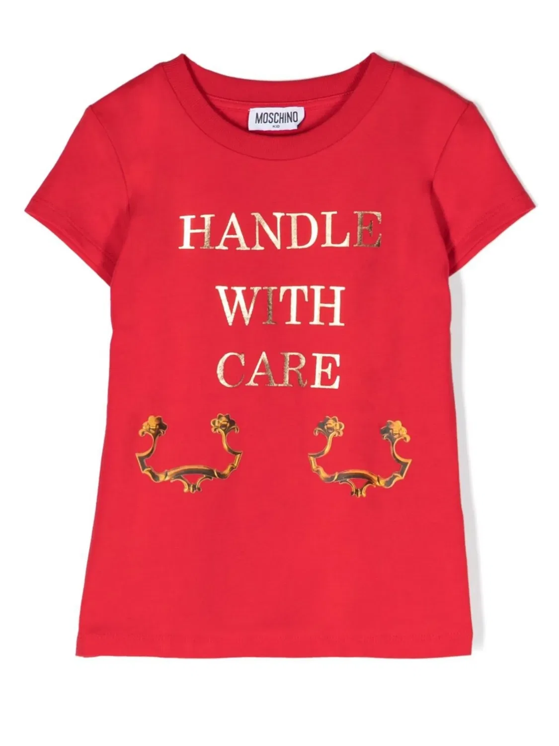 Футболка с принтом "Handle With Care" Moschino, красный