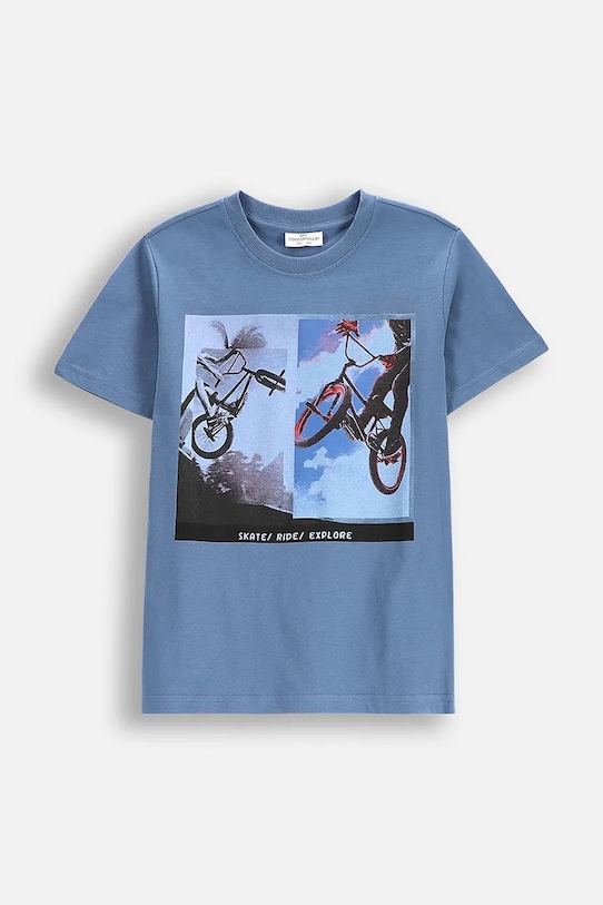 

Детская хлопковая футболка Coccodrillo, синий