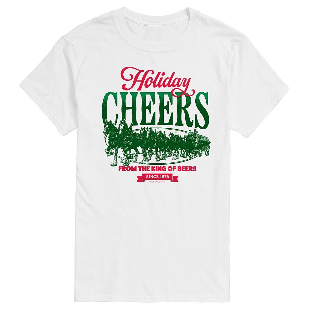 

Мужская футболка Budweiser Clydesdales Holiday Cheers с рисунком Licensed Character, белый